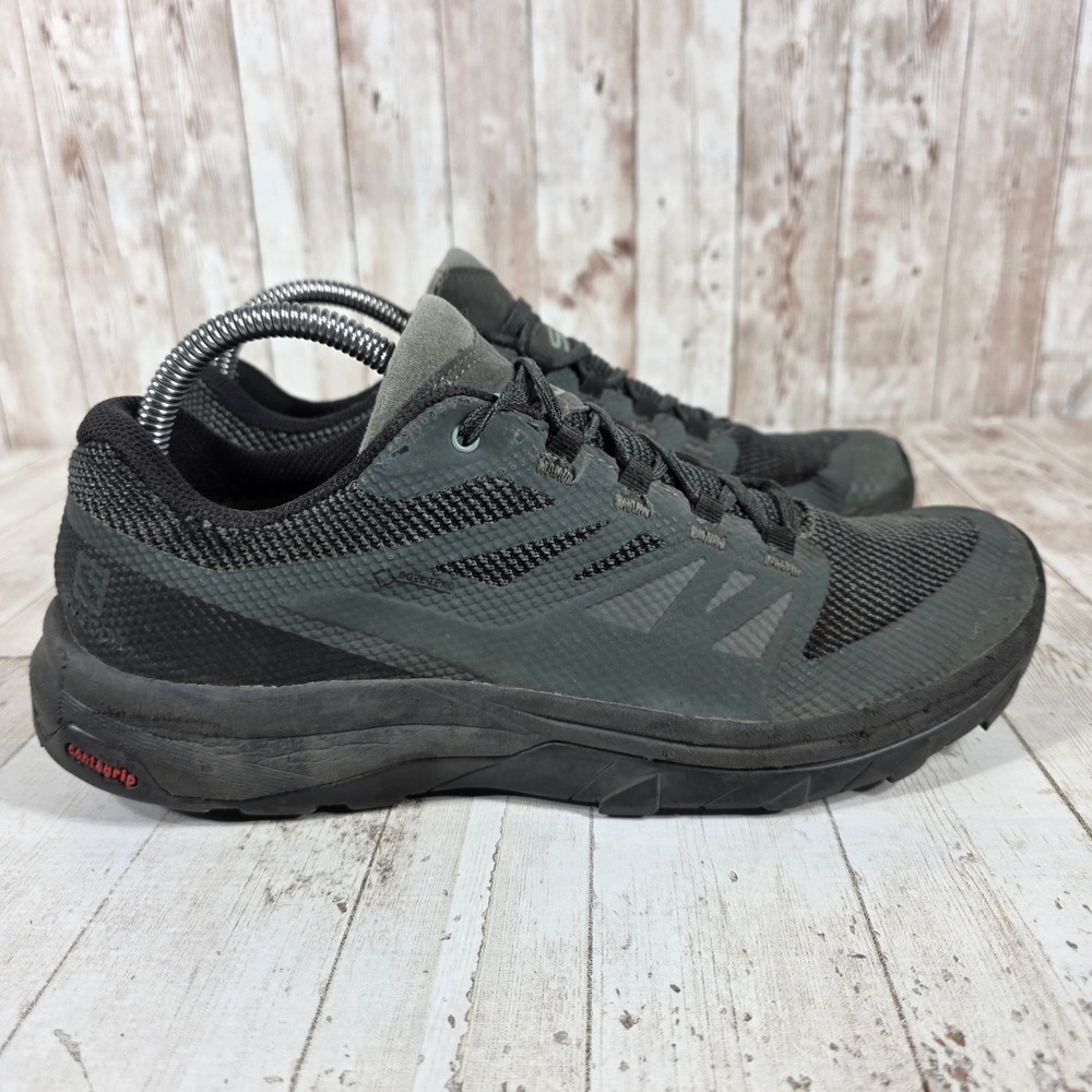 Salomon Outline GTX Womens Hiking Shoes Black Gray Gore-Tex Waterproof 404771 8‎